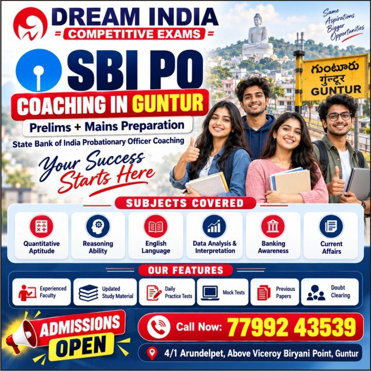 Best SBI PO Coaching in Guntur - Dream India Competitive Exams