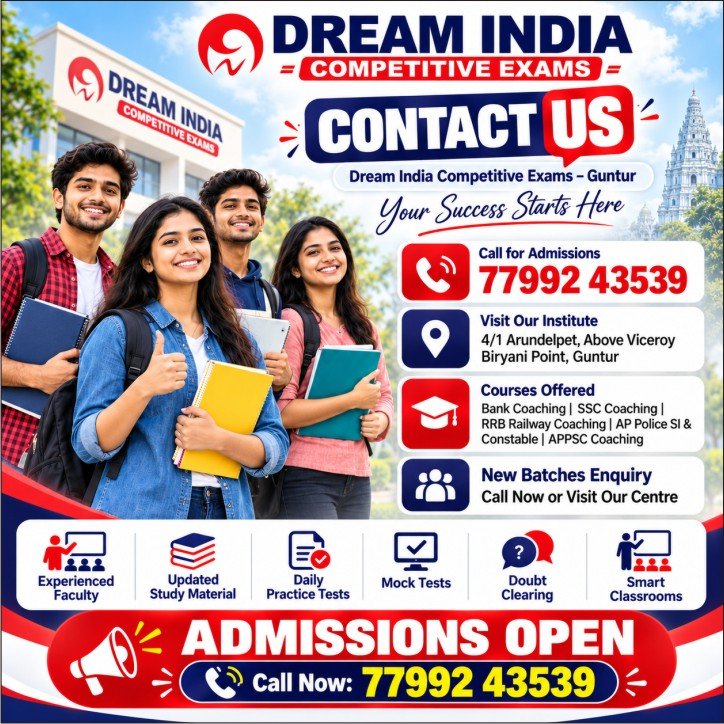 Dream India Competitive Exams Guntur Contact Us