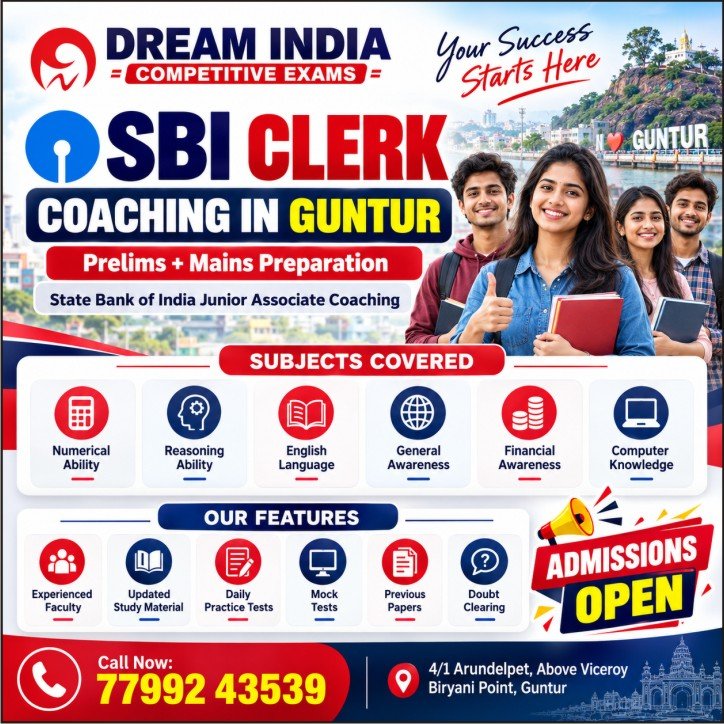 SBI Clerk Coaching in Guntur - Dream India Competitive Exams